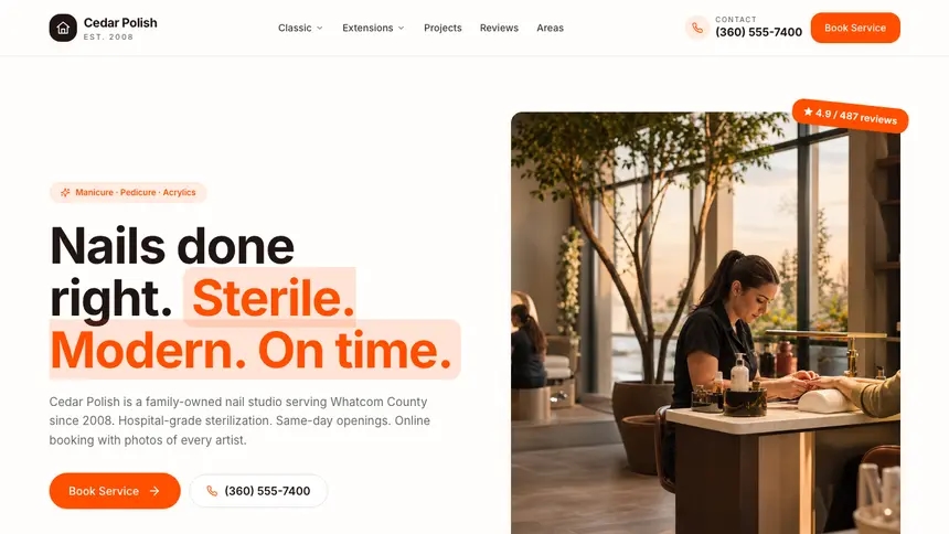Nail Salon Connected Workflow demo website thumbnail