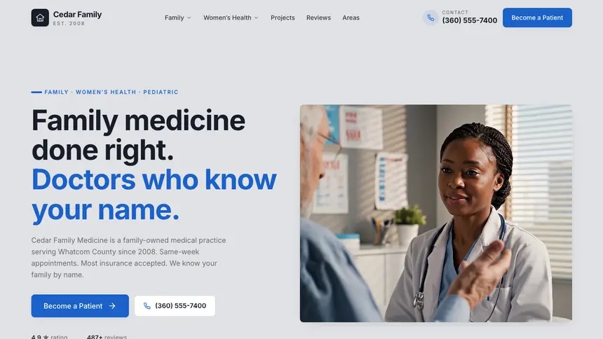 Family Medicine Structured Grid demo website thumbnail