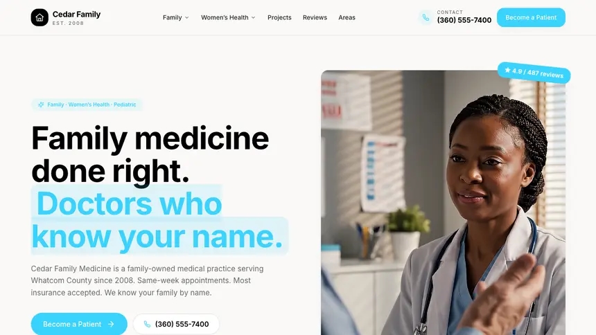 Family Medicine Crafted Neutral demo website thumbnail