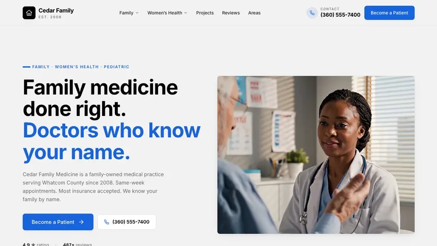 Family Medicine Calm Professional demo website thumbnail