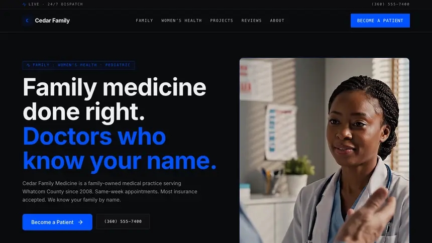 Family Medicine Trusted Finance demo website thumbnail