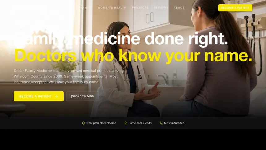 Family Medicine Bold Performance demo website thumbnail