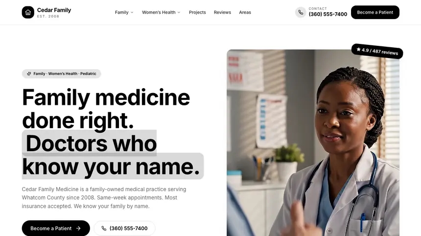 Family Medicine Playful Creative demo website thumbnail