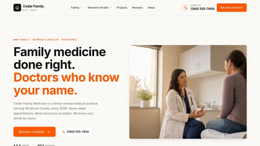 Family Medicine Approachable Support demo website thumbnail