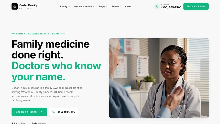 Family Medicine Sleek Minimal demo website thumbnail