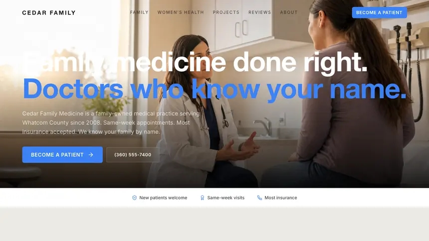Family Medicine Soft Inviting demo website thumbnail