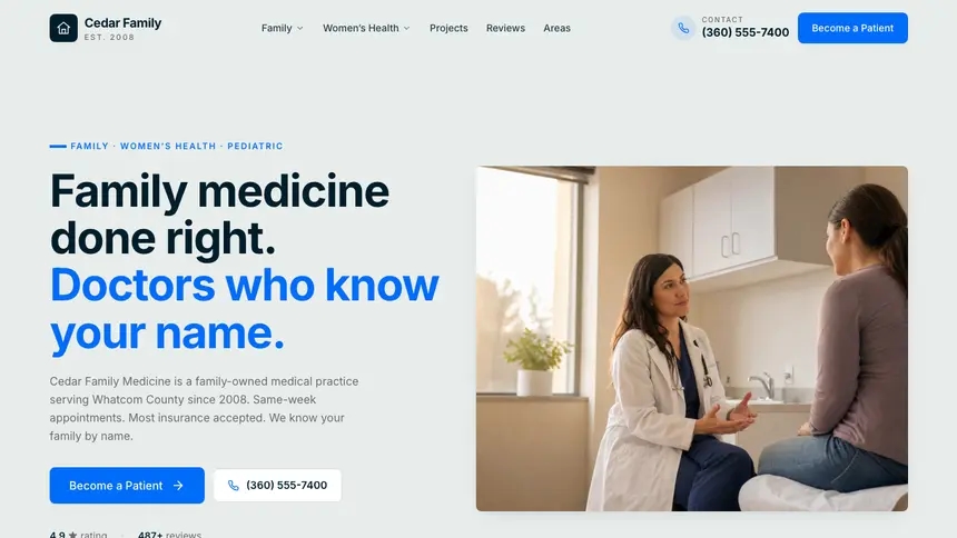 Family Medicine Fresh Green demo website thumbnail