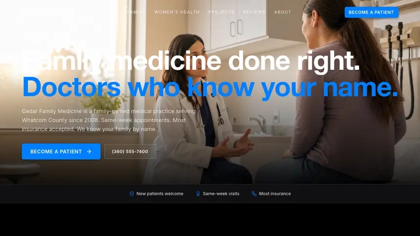 Family Medicine Sharp Tech demo website thumbnail