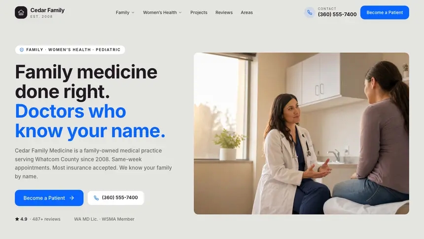 Family Medicine Visual Discovery demo website thumbnail