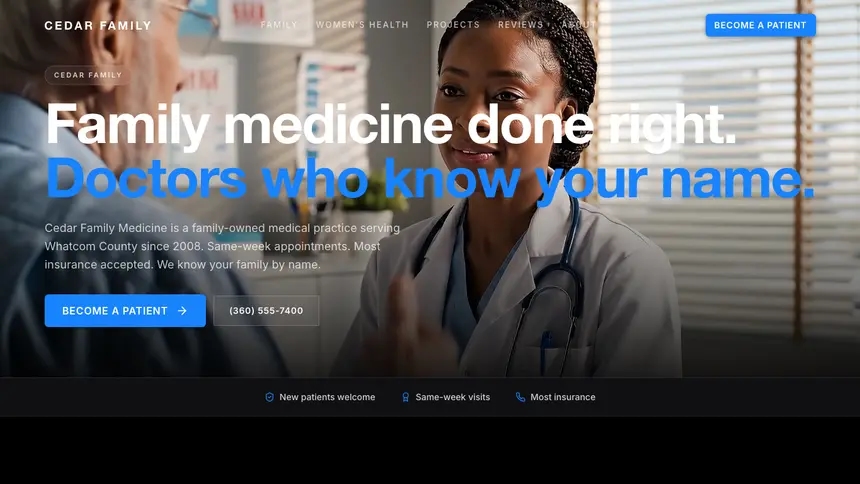 Family Medicine Dynamic Bold demo website thumbnail