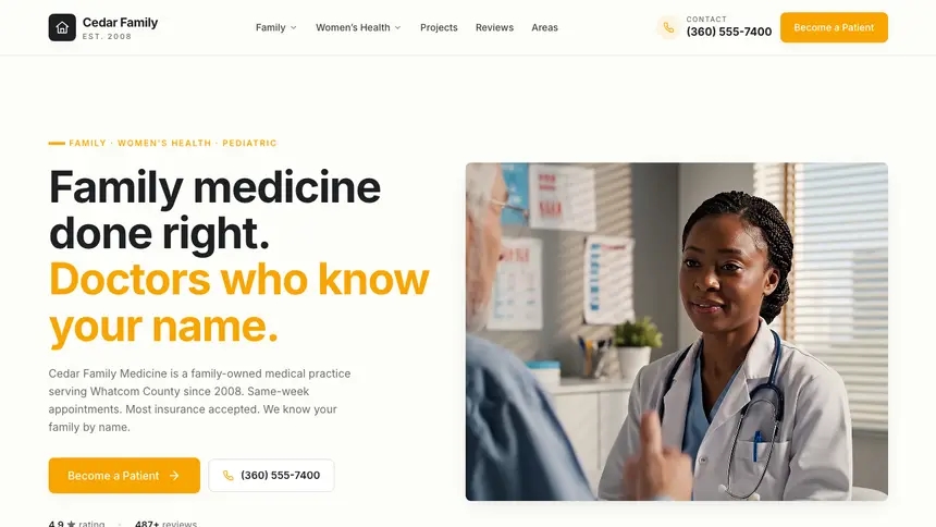 Family Medicine Playful Product demo website thumbnail