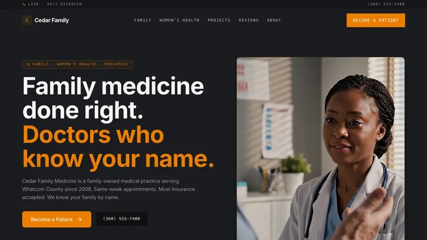 Family Medicine Modern Finance demo website thumbnail