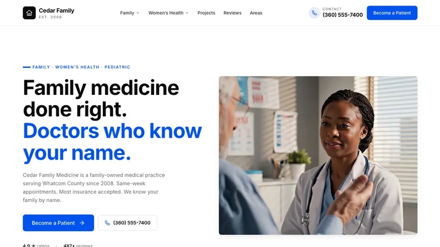 Family Medicine Editorial Content demo website thumbnail