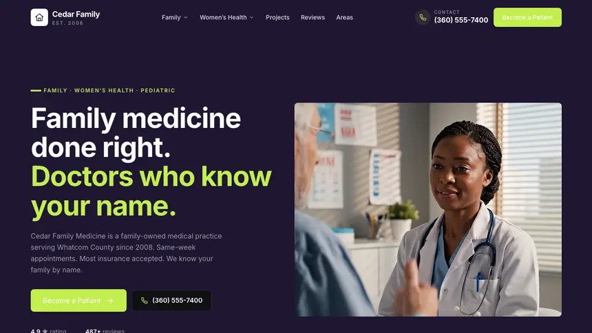 Family Medicine Focused Monitor demo website thumbnail