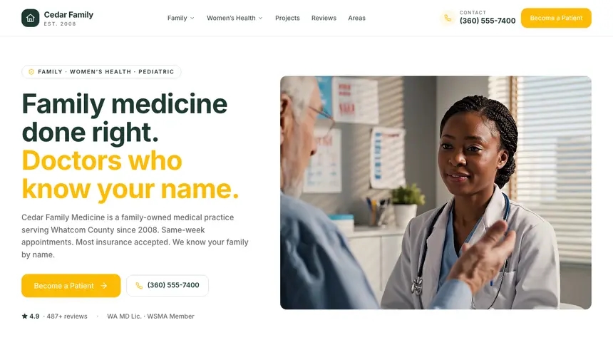 Family Medicine Warm Retail demo website thumbnail