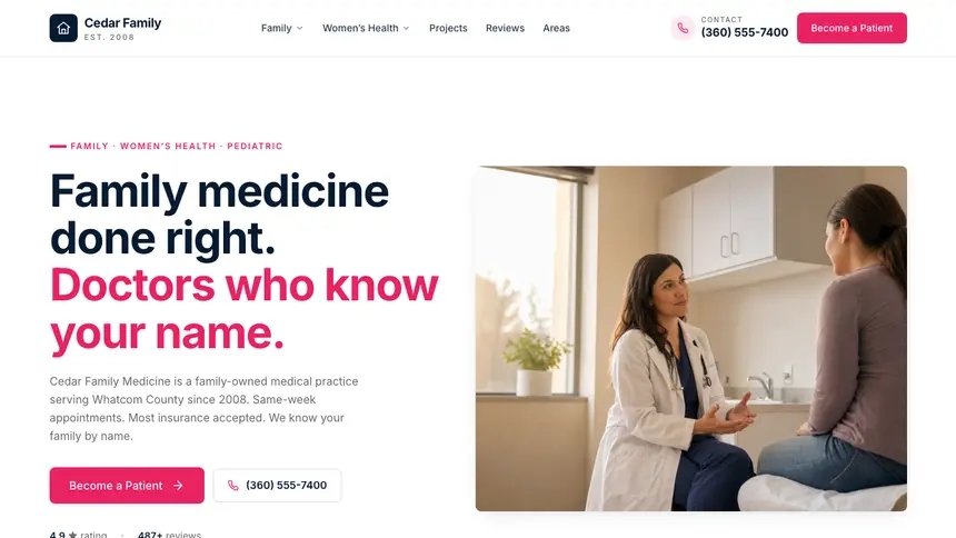 Family Medicine Polished Gradient demo website thumbnail