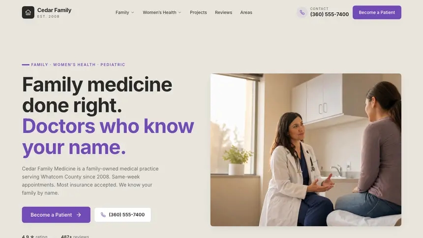 Family Medicine Sleek Premium demo website thumbnail