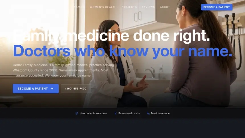 Family Medicine Futuristic Minimal demo website thumbnail