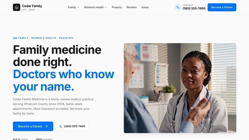 Family Medicine Monochrome Modern demo website thumbnail