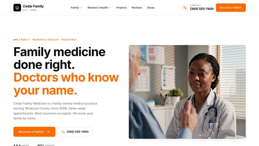 Family Medicine Designer Flexible demo website thumbnail