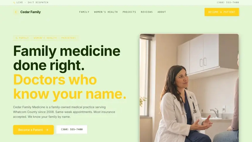 Family Medicine Bright Finance demo website thumbnail