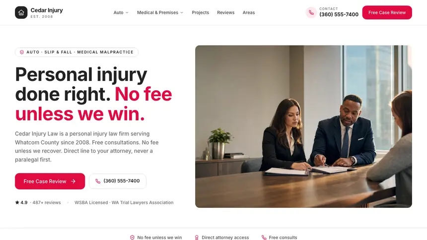 Personal Injury Warm Hospitality demo website thumbnail