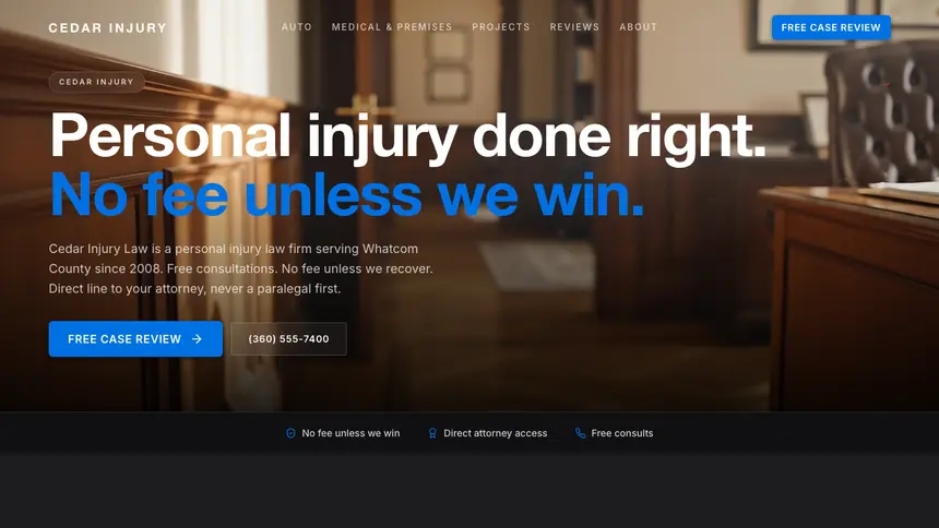 Personal Injury Minimal Premium demo website thumbnail