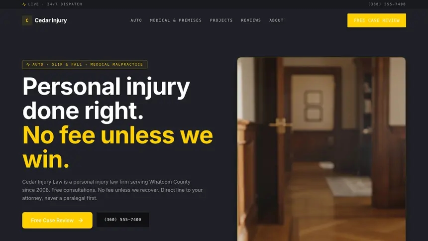 Personal Injury Bold Contrast demo website thumbnail