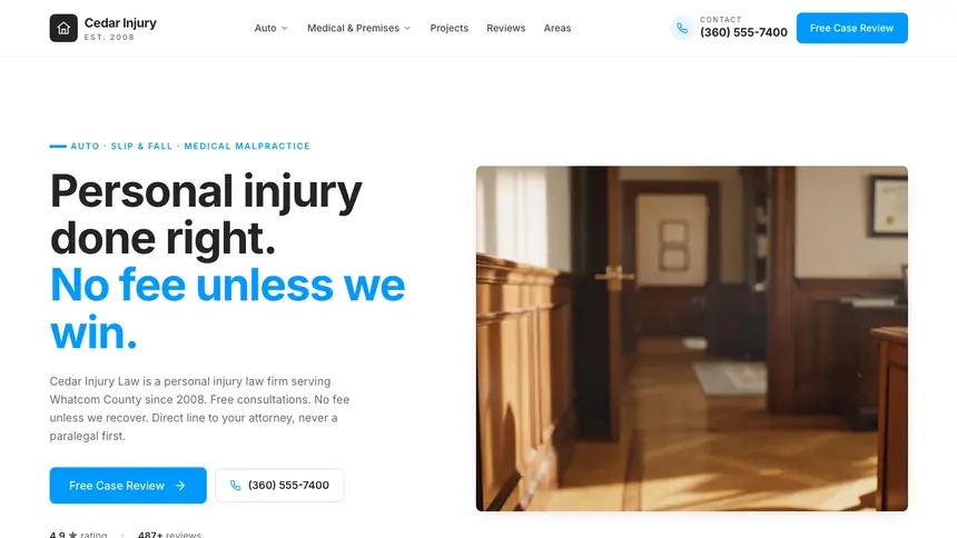 Personal Injury Clean Scheduler demo website thumbnail