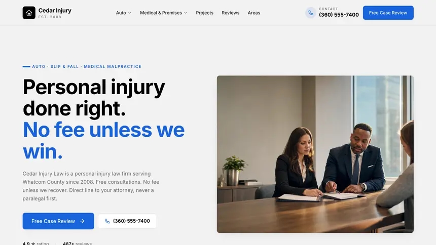 Personal Injury Calm Professional demo website thumbnail