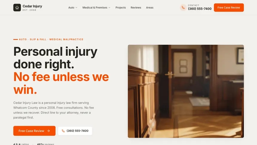 Personal Injury Focused Dark demo website thumbnail