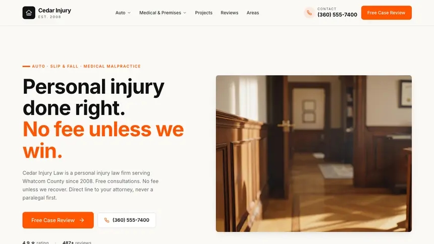 Personal Injury Approachable Support demo website thumbnail