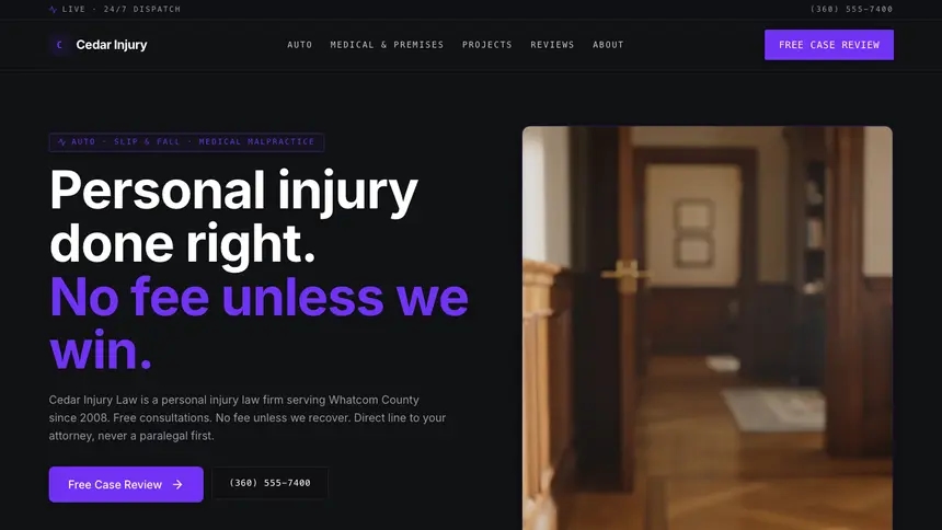 Personal Injury Deep Contrast demo website thumbnail
