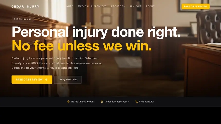 Personal Injury High Impact demo website thumbnail