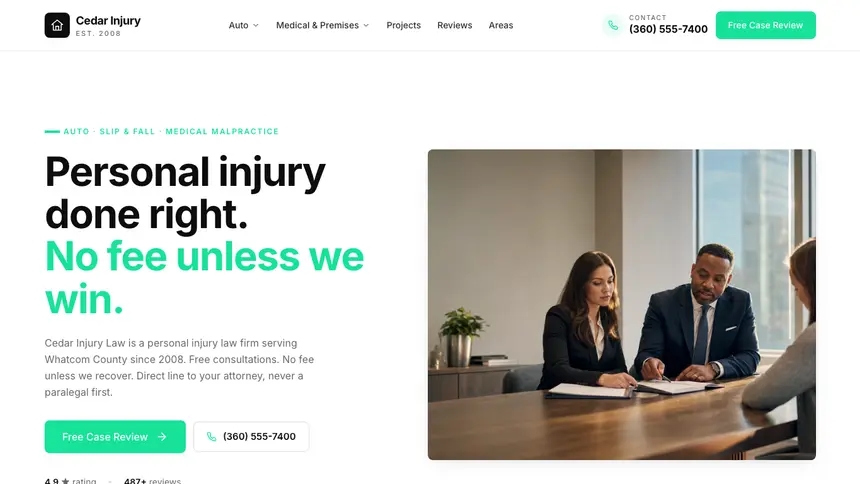 Personal Injury Bright Docs demo website thumbnail