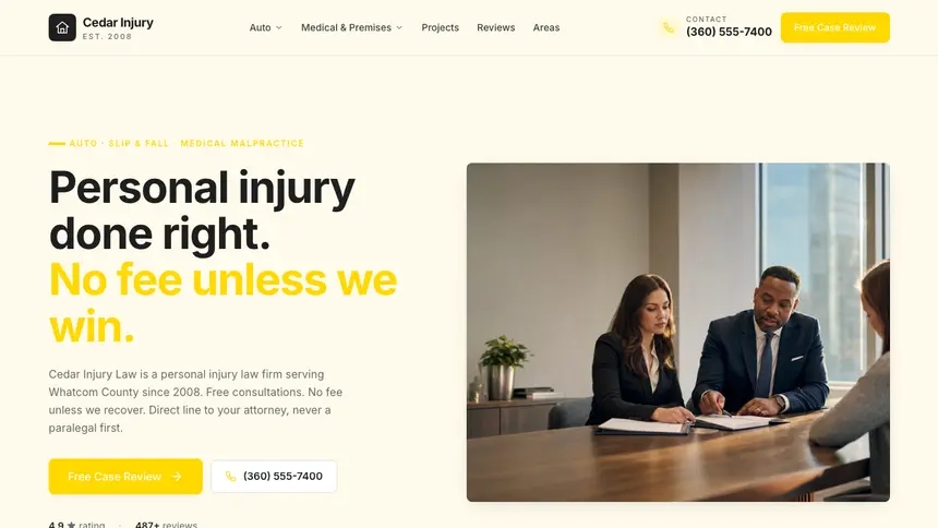Personal Injury Refined Tech demo website thumbnail