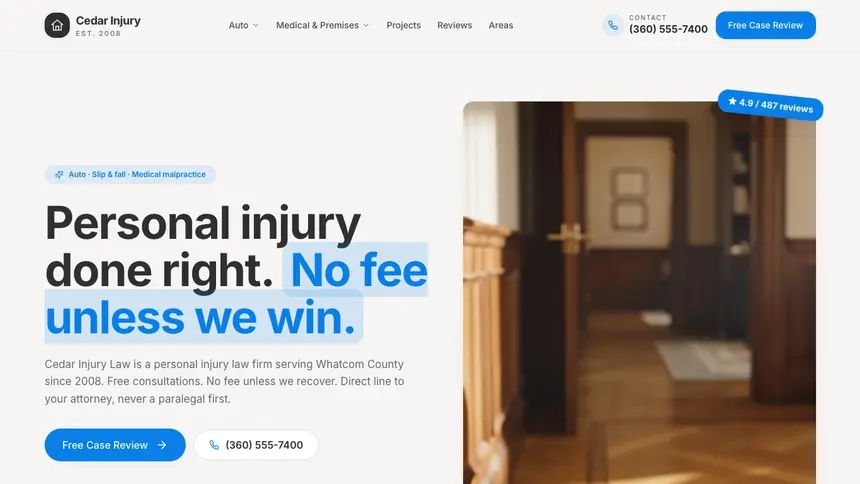 Personal Injury Clean Editorial demo website thumbnail