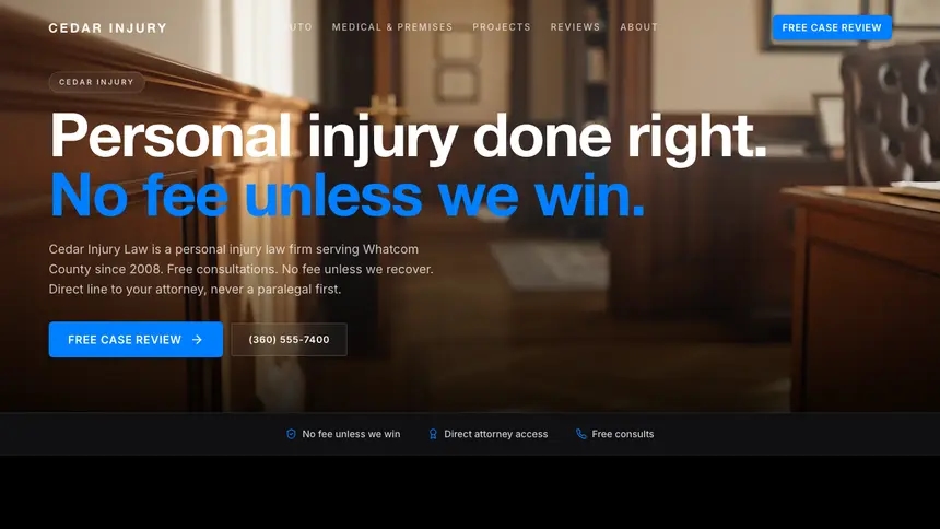 Personal Injury Sharp Tech demo website thumbnail