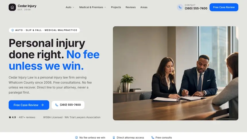 Personal Injury Visual Discovery demo website thumbnail