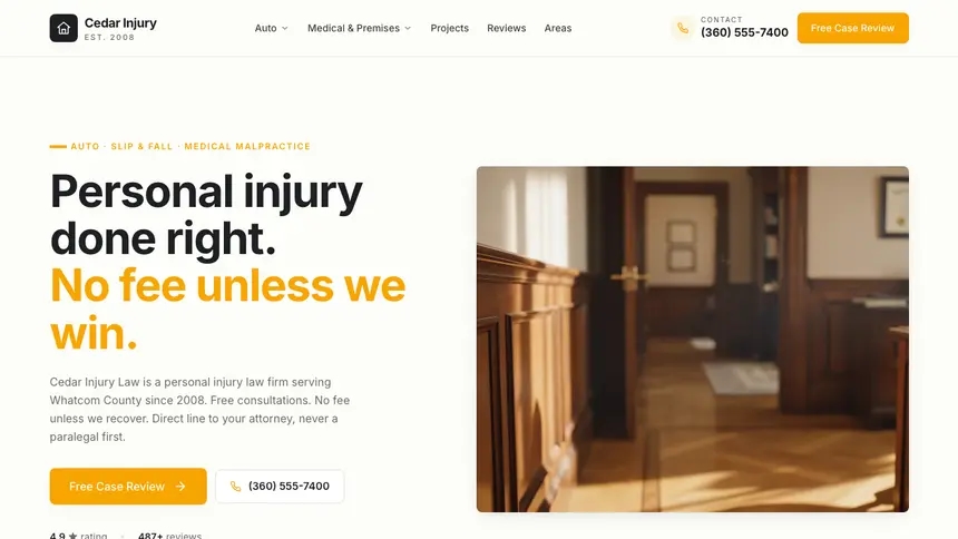 Personal Injury Playful Product demo website thumbnail