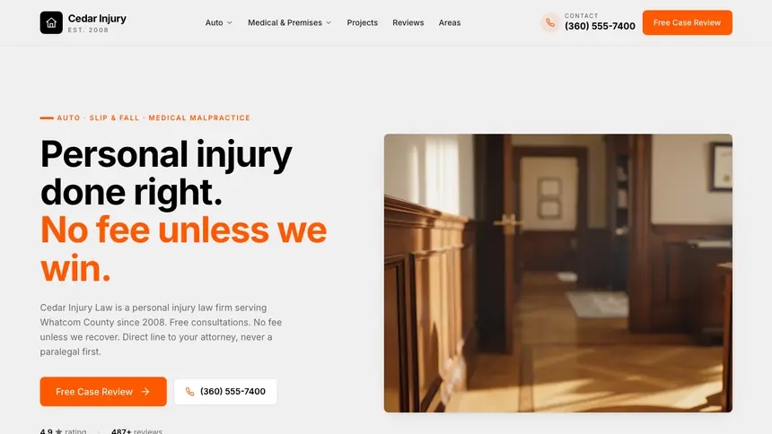 Personal Injury Minimal Mail demo website thumbnail