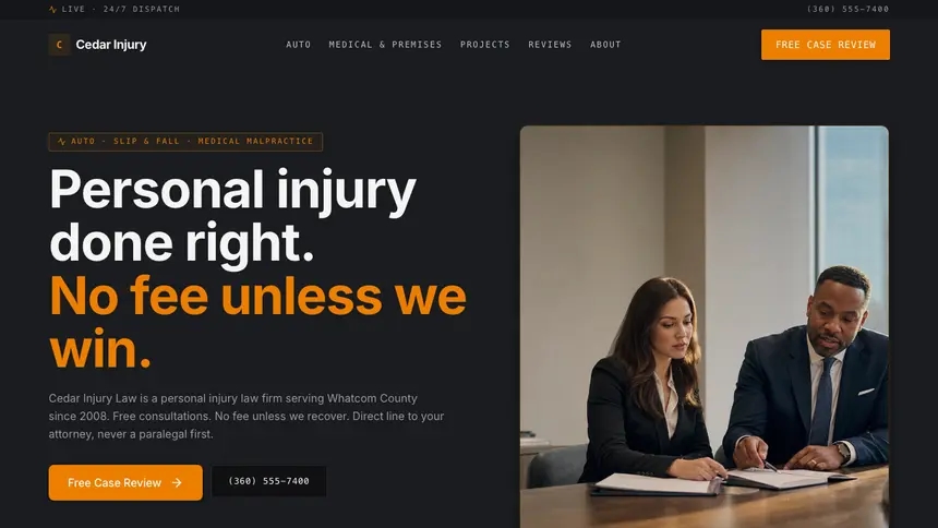 Personal Injury Modern Finance demo website thumbnail