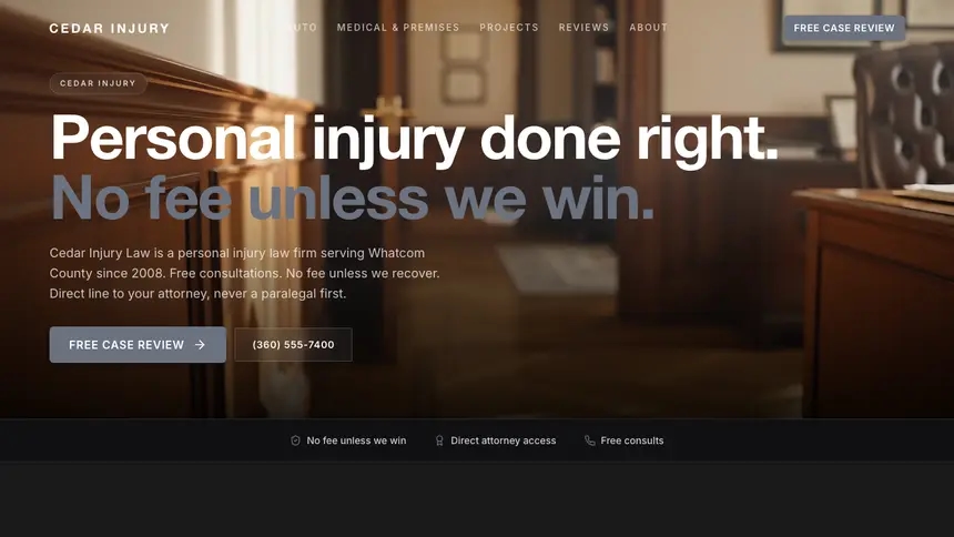 Personal Injury Creative Studio demo website thumbnail