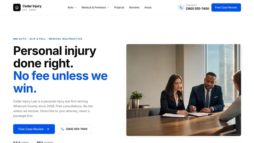 Personal Injury Editorial Content demo website thumbnail