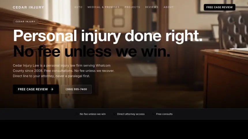 Personal Injury High Contrast demo website thumbnail