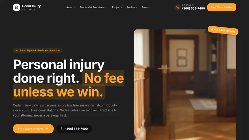 Personal Injury Vibrant Media demo website thumbnail