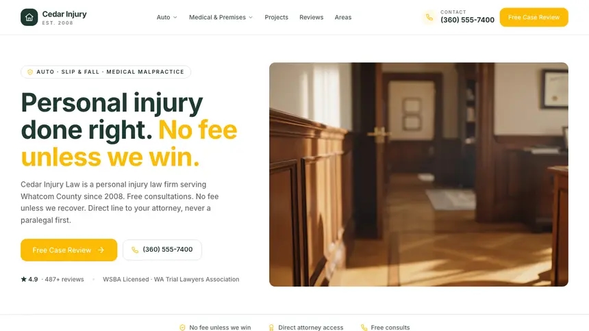 Personal Injury Warm Retail demo website thumbnail