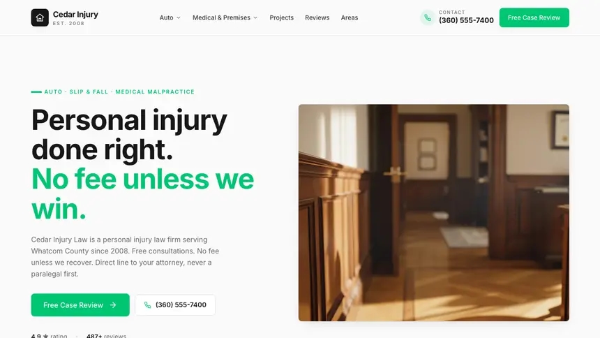 Personal Injury Modern Green demo website thumbnail