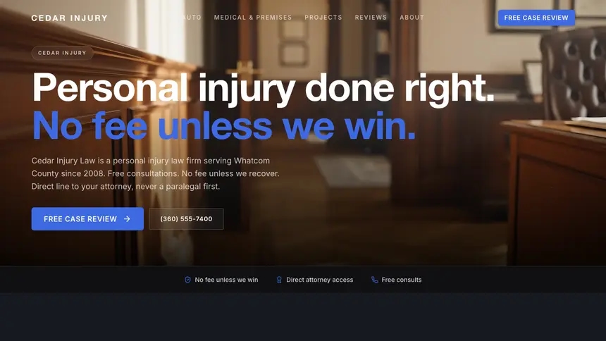 Personal Injury Futuristic Minimal demo website thumbnail
