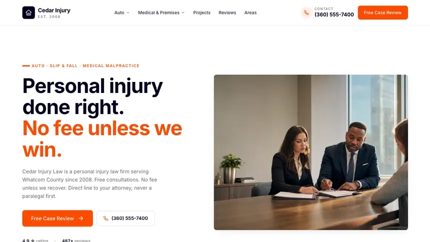 Personal Injury Collaborative Tech demo website thumbnail